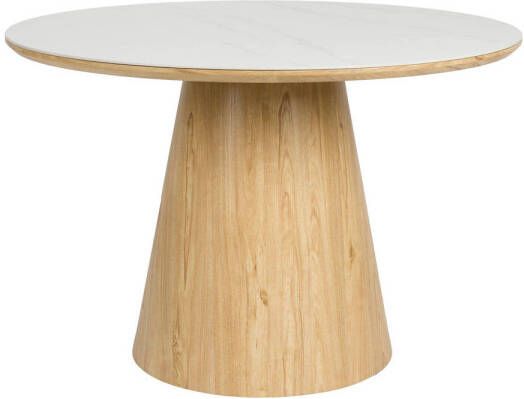 Housecraft Living Housecraft Almira Eettafel Rond 115 cm Hout Wit Bruin