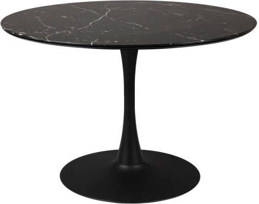 Housecraft Living Housecraft Maru Eettafel Marmerlook Rond 110 cm Zwart