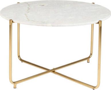 Housecraft Living Housecraft Timpa Salontafel Marmer Rond 70x70 cm Wit Goud