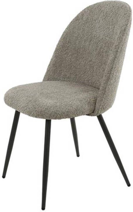 Hoyz Collection Stoel Boucle Ronde Rug. 2 Stuks Boucle Zandkleur