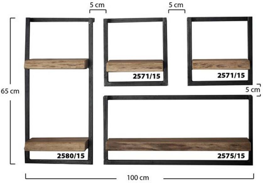 Hoyz Wandplank Edge 30cm Acaciahout Bruin