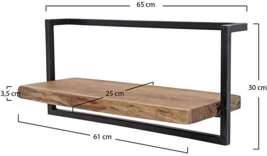 Hoyz Wandplank Edge 65cm Acaciahout