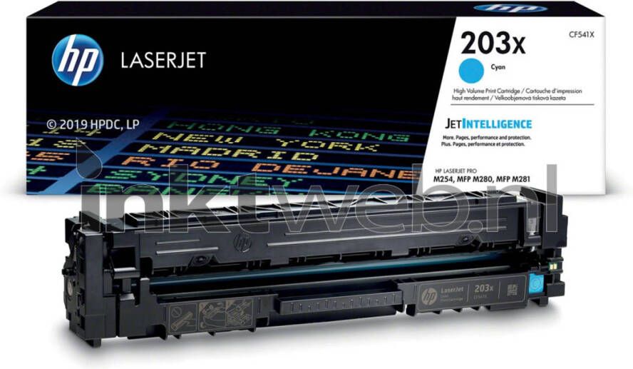 HP 203X originele LaserJet cyaan toner grote capaciteit (CF541X) voor Color LaserJet Pro M254 M280 M281