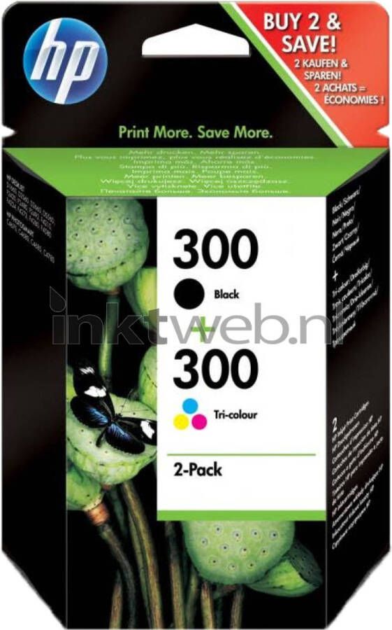 HP 300 BL+COL 2-pack zwarte drie-kleuren inktcartridges