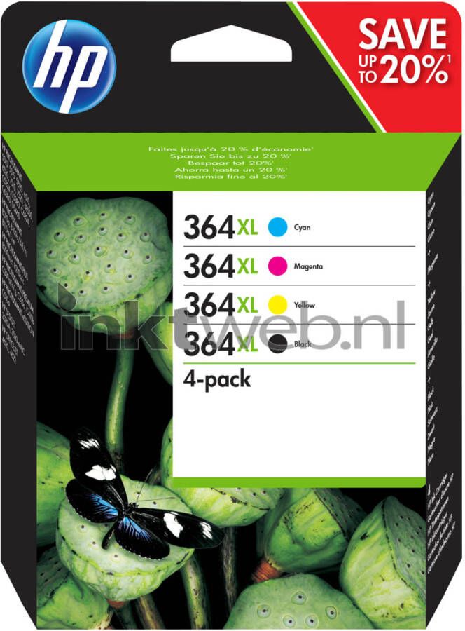 HP 364XL inkt 4 Pack Instant Ink cartridge (Zwart + kleur)