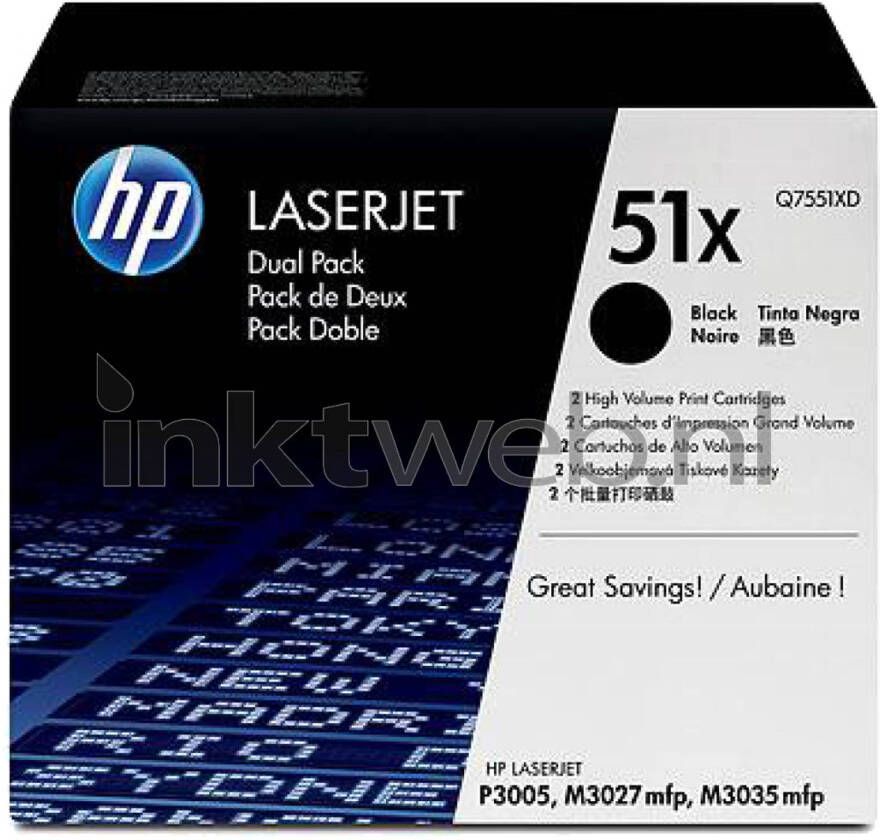 HP 51XD 2-pack zwart toner