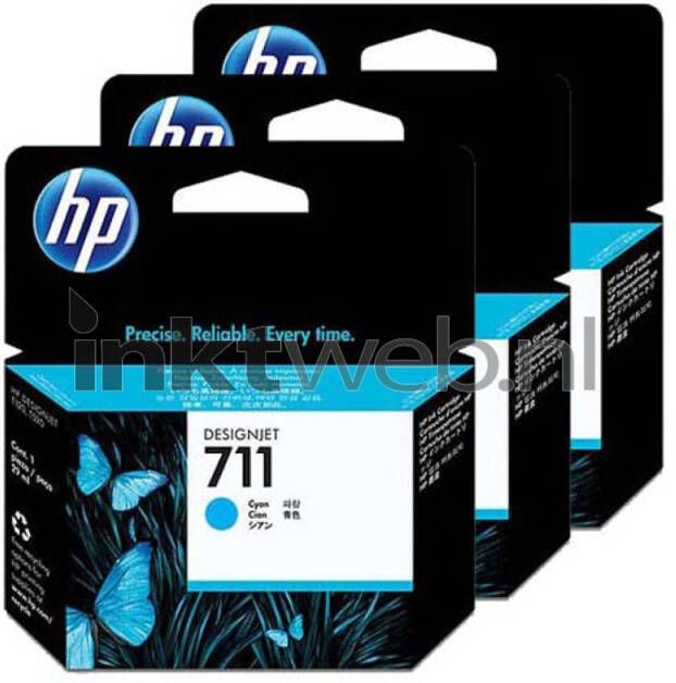 HP 711 3-pack cyaan cartridge