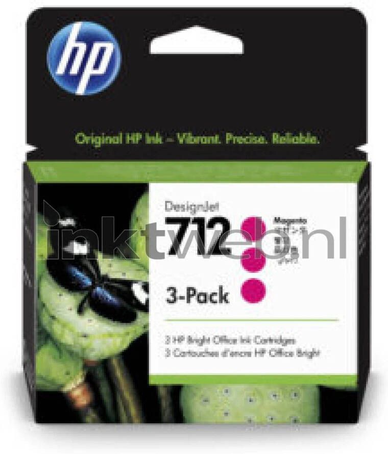 HP 712 3-pack magenta cartridge