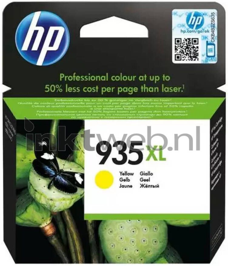 HP 935XL echte gele inktcartridge grote capaciteit voor OfficeJet 6230 6820 6830 (C2P26AE)