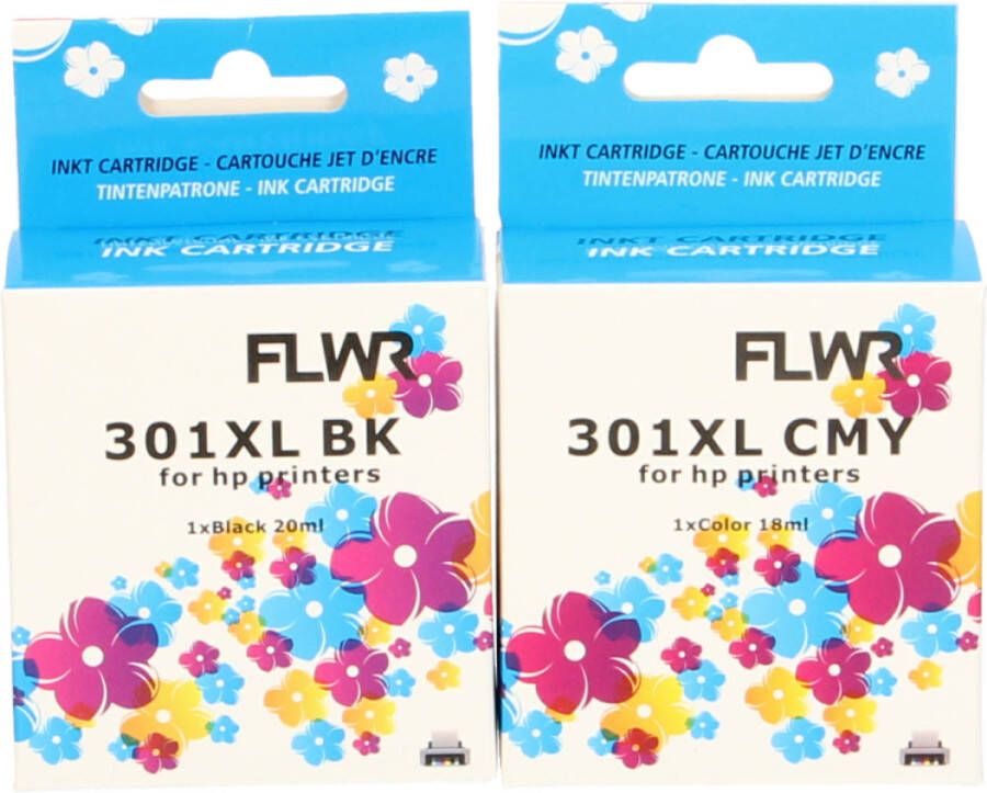 HP FLWR 301XL Multipack zwart en kleur cartridge