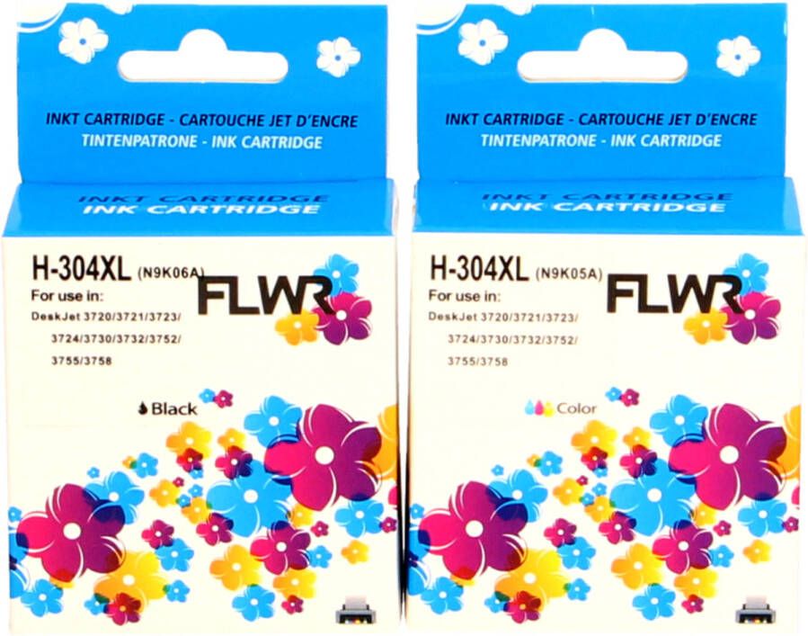 HP FLWR 304XL Multipack zwart en kleur cartridge