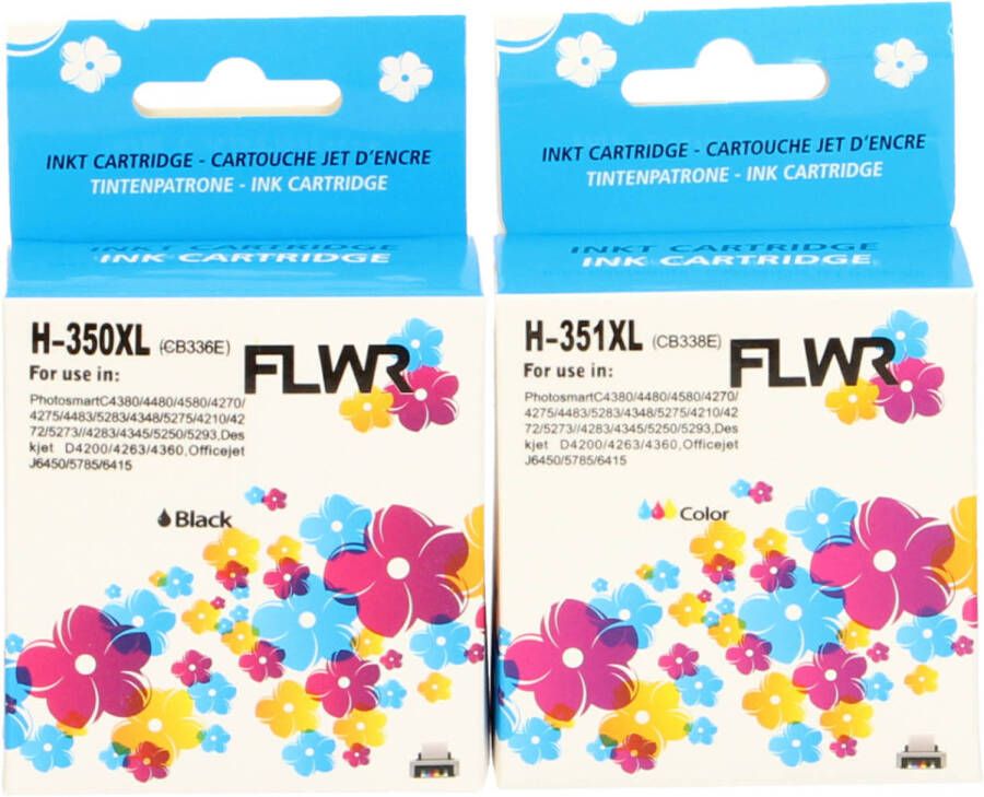 HP FLWR 350XL 351XL Multipack zwart en kleur cartridge