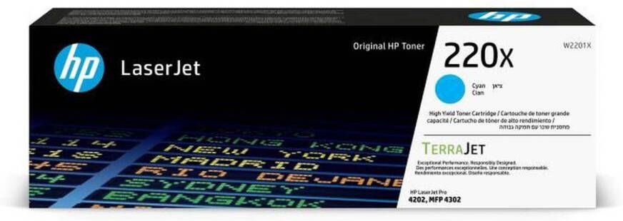 HP Originele 220X cyaan tonercartridge met hoog rendement (W2201X) voor LaserJet Pro 4202 4302