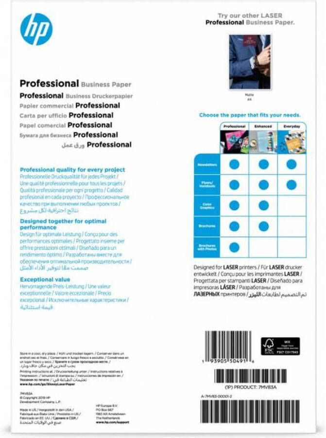 HP s supp mediaproducten (au prof gls lj a4 200g 150sh fsc papier