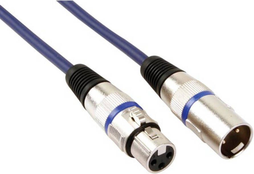 HQ-Power audiokabel DMX XLR 3-pin 5 meter rubber blauw