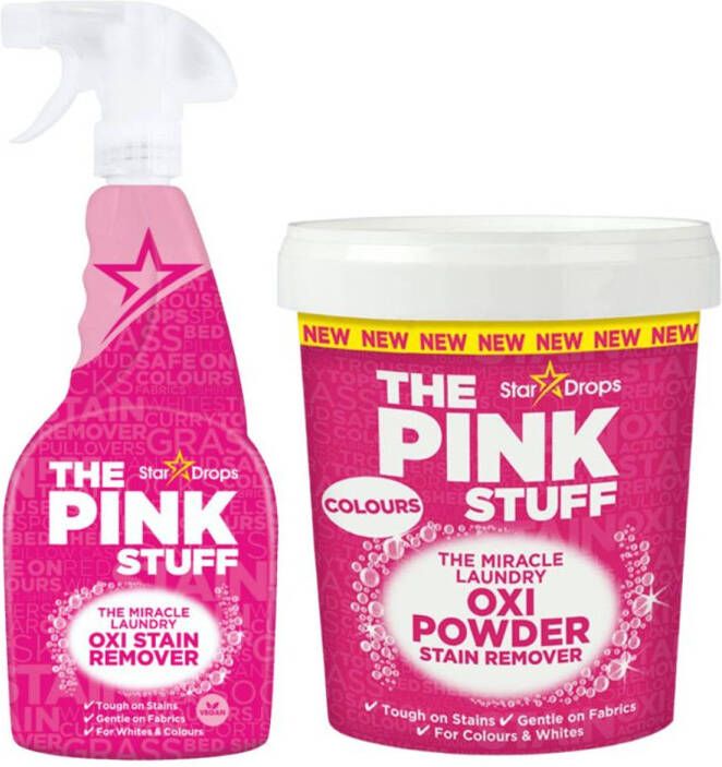 Huismerk Combinatieset: The Pink Stuff Vlekverwijderaar Spray + Vlekverwijderaar voor gekleurde- en witte was