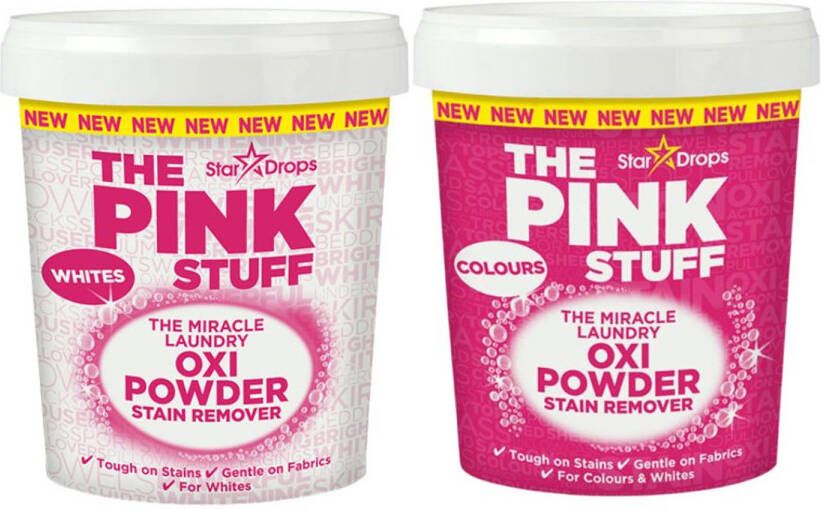 Merkloos Combinatieset: The Pink Stuff Vlekverwijderaar voor gekleurde- en witte was + Vlekverwijderaar voor witte was