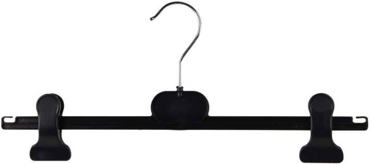 Merkloos Kunststof kledinghangers RK CAP-36 Zwart met klemmen 10 stuks