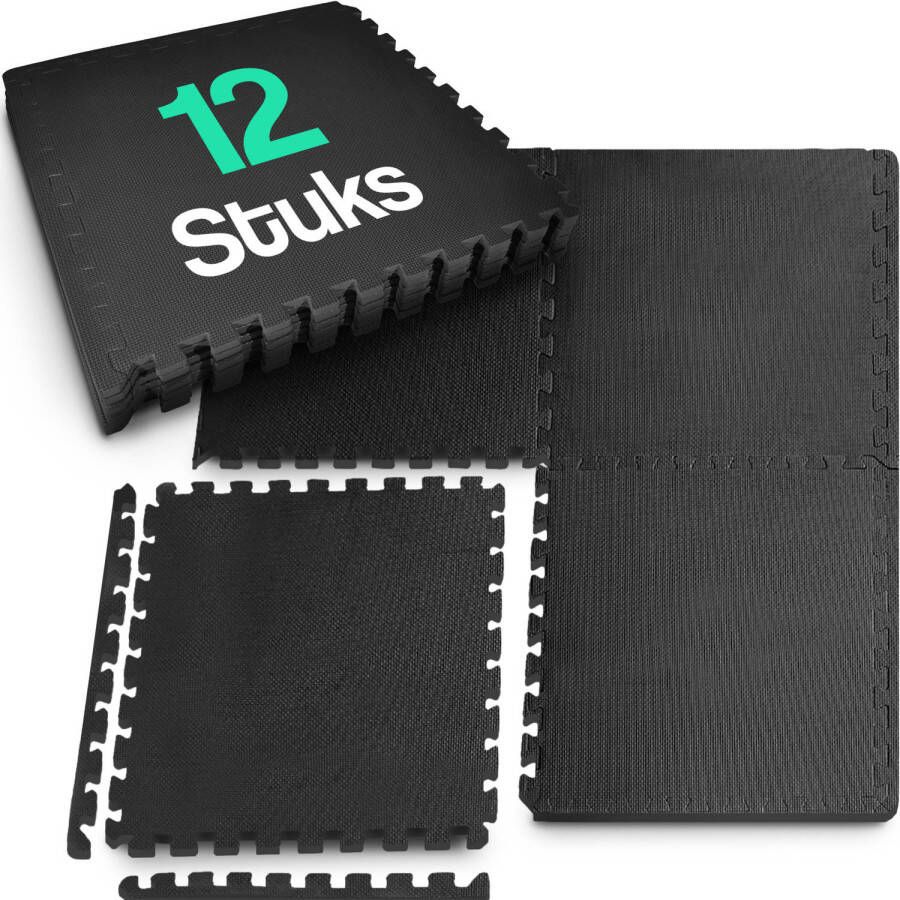 Hulser Puzzelmat 60 x 60 x 1 2cm 12 stuks 4 32m2 EVA foam mat Fitnessmat Vloerbeschermer Fitness vloer