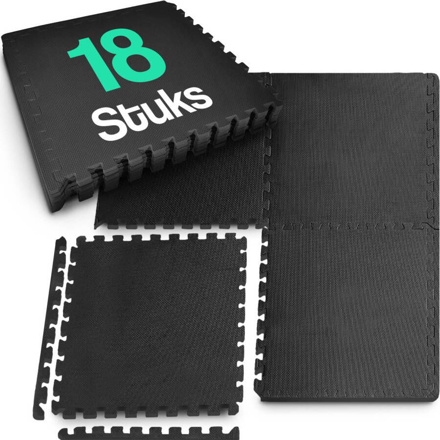 Hulser Puzzelmat 60 x 60 x 1 2cm 18 stuks 6 48m2 EVA foam mat Fitnessmat Vloerbeschermer Fitness vloer
