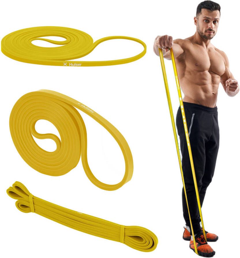 Hulser Resistance band 2 tot 7 kg 104 208 cm Weerstandsband pull up Fitness weerstandband Elastiek Geel