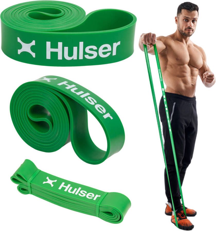 Hulser Resistance band 23 tot 55 kg 104 208 cm Weerstandsband pull up Fitness weerstandband Elastiek Groen