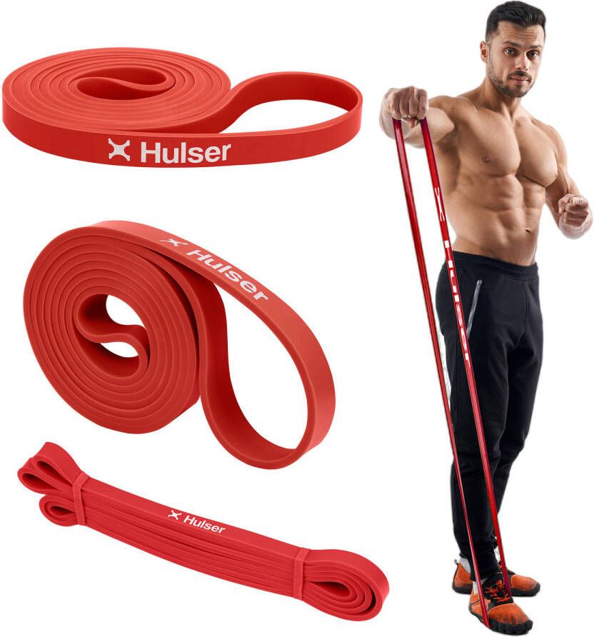 Hulser Resistance band 7 tot 15 kg 104 208 cm Weerstandsband pull up Fitness weerstandband Elastiek Rood