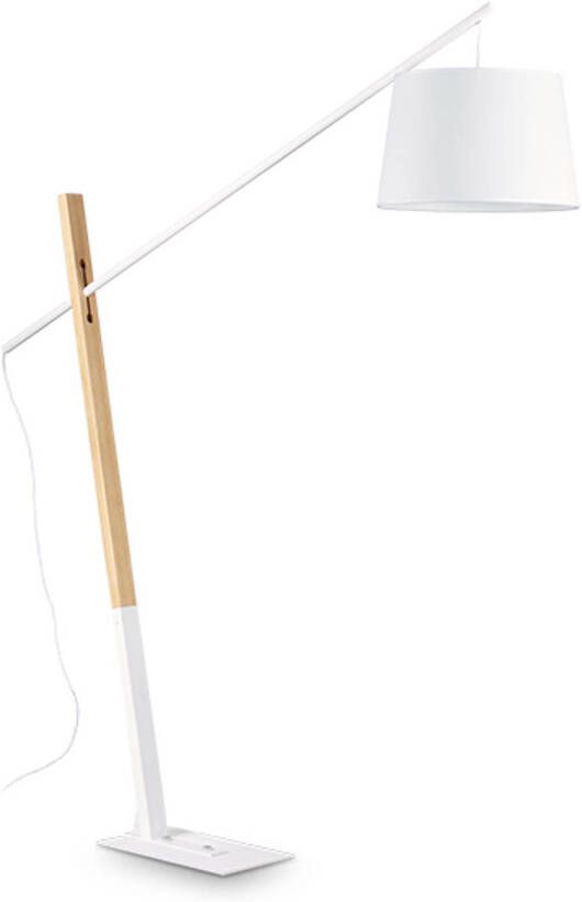 Ideal Lux Eminent Vloerlamp Hout E27 Wit