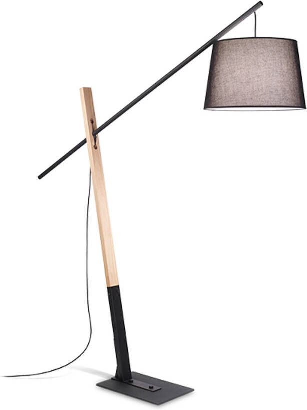 Ideal Lux Eminent Vloerlamp Hout E27 Zwart