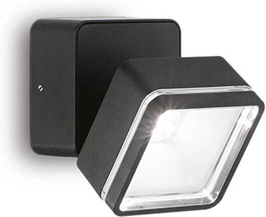 Ideal Lux Omega Square Wandlamp Metaal Led Zwart