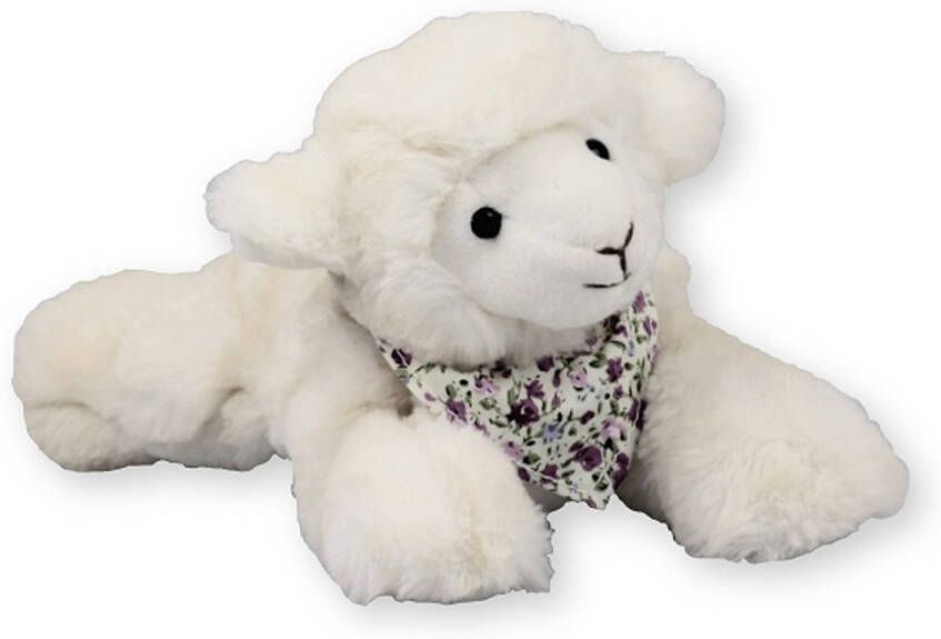 Imware Inware pluche lammetje schaap knuffeldier wit liggend 22 cm Knuffel boederijdieren