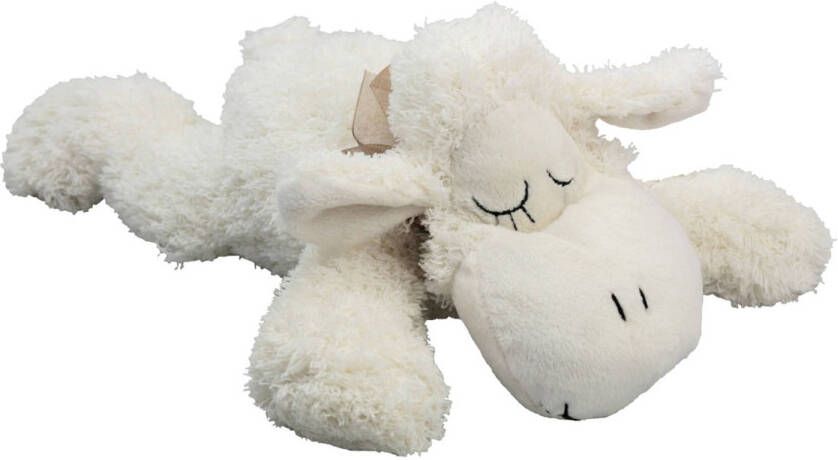 Inware pluche lammetje schaap knuffeldier wit liggend 30 cm Dieren knuffels schapen zeer wollig