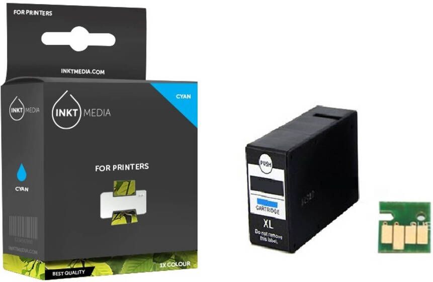 Inktmedia Inktcartridge Geschikt Canon PGI-1500XL C inktcartridge cyaan hoge capaciteit Cartridge met Inkt