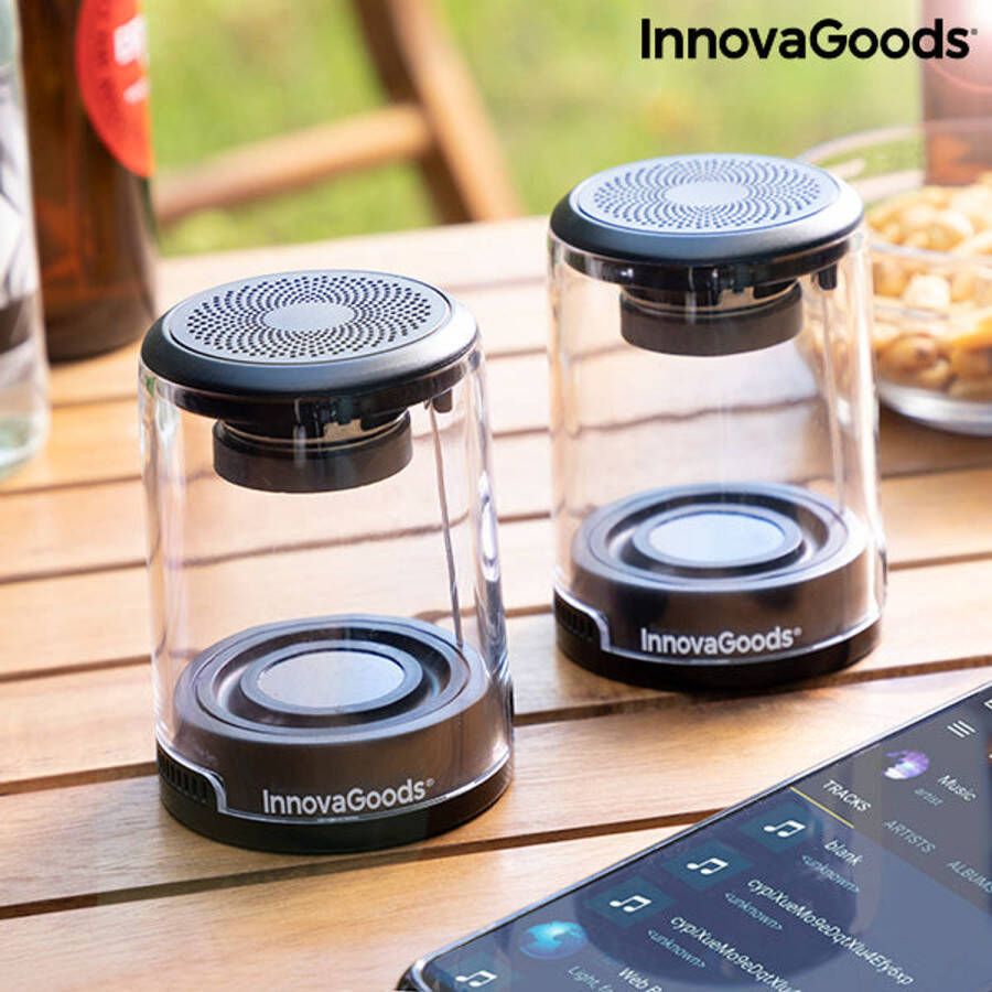 Innovagoods Oplaadbare magnetische draadloze luidsprekers Waveker Pakket van 2 stuks
