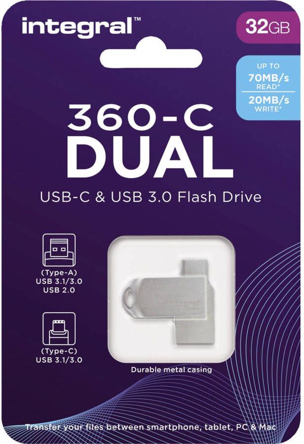 Integral 360-C Dual USB-C & USB 3.0 stick 32 GB