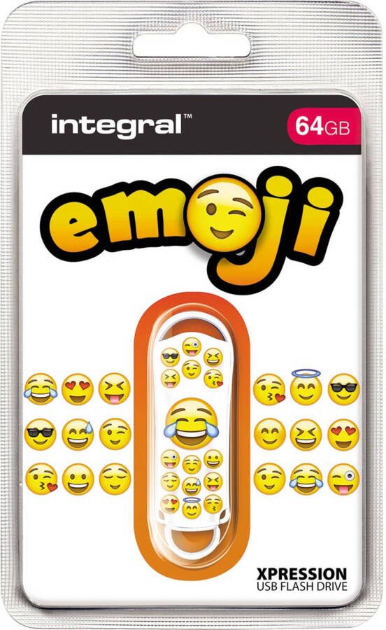 Integral Xpression Emoji USB 2.0 stick 64 GB wit