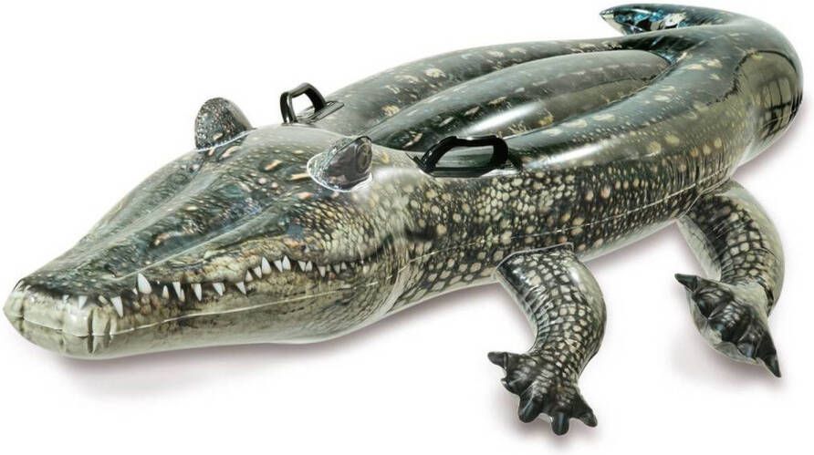 Intex Opblaas krokodil 170 cm groen fotoprint opblaasspeelgoed