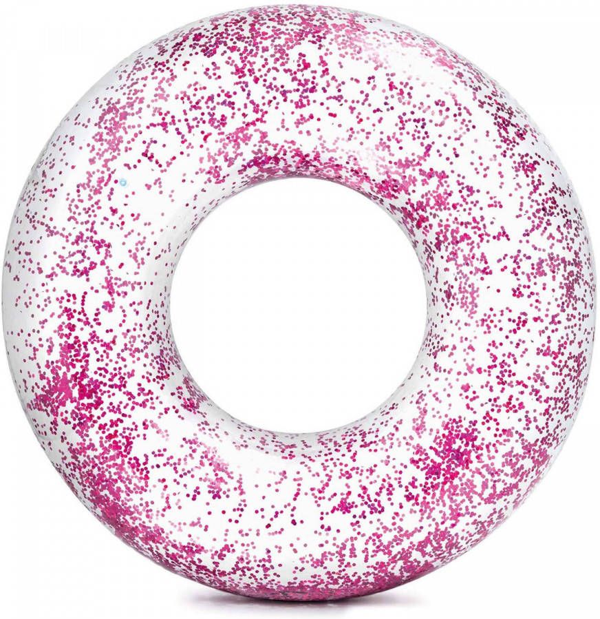 Intex Transparant roze glitter zwemband 120 cm Zwembanden