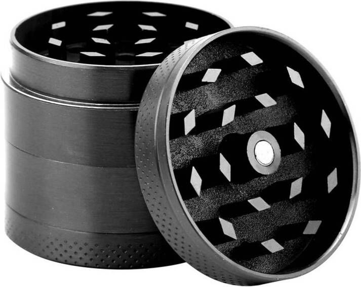 Intirilife grinder in metallic grijs 4-delige keukencrusher van metaal voor het malen en versnipperen van kruiden