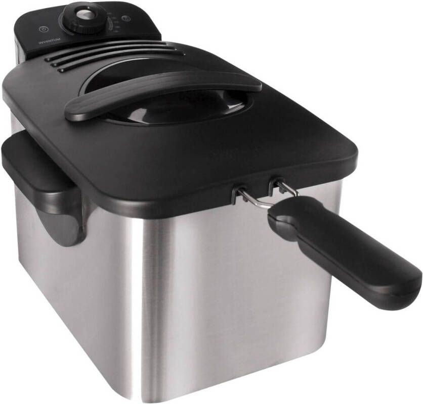 Inventum GF431S Frituurpan 3 liter Tot 190 graden 2200 watt Koude zone Friteuse RVS Zwart - Foto 2