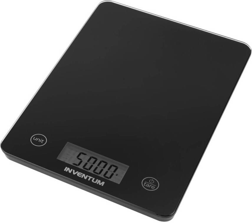 Inventum WS305B Digitale precisie keukenweegschaal Tot 5 kg Tarrafunctie Zwart glas