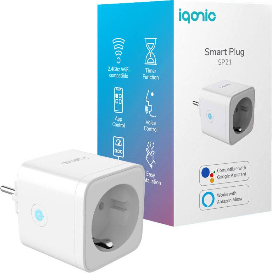 Iqonic Slimme Stekker Met Energiemeter & Tijdschakelaar Smart Plug Smartphone App