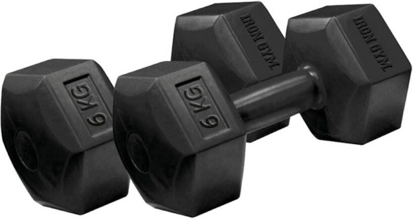 Iron Gym dumbell set 2 x 6 kg zwart