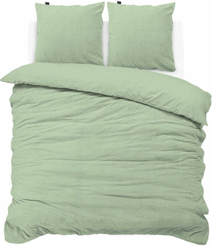 ISleep Dekbedovertrek Teddy Fleece Licht Groen 1-Persoons 140x200 220 cm