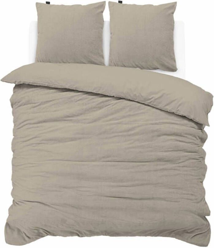 ISleep Dekbedovertrek Teddy Fleece Taupe 1-Persoons 140x200 220 cm