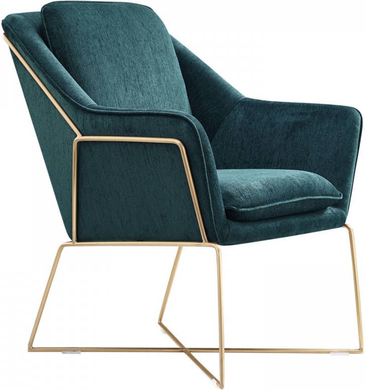 IVOL Design fauteuil Selena Smaragd groen gouden frame