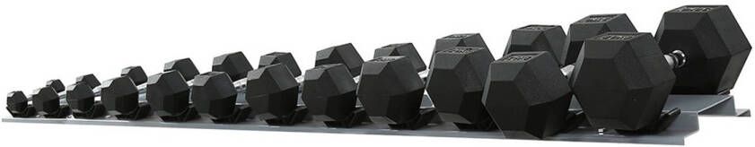 IVOL Dumbbell set hexagon zwart rubber 12 stuks 143 kg