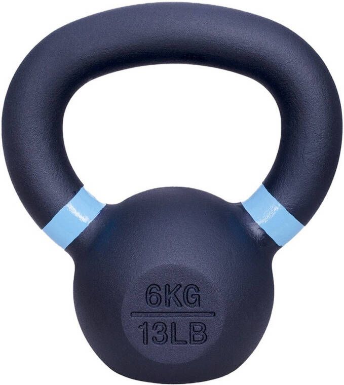 IVOL Kettlebell gietijzer 6 kg Zwart Lichtblauw