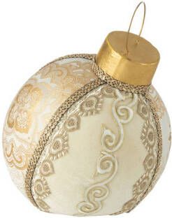 J-Line Bal Decoratief Patroon Polyfoam textiel Goud Medium 23x23x32cm