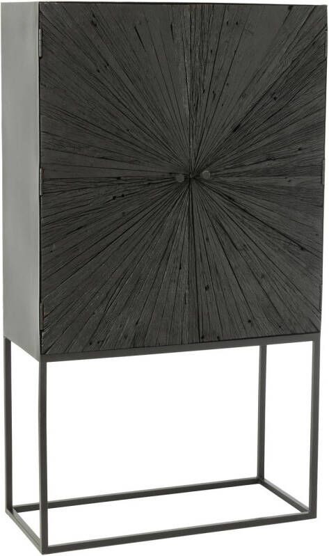 J-Line Barkast Shanil Hout ijzer Zwart 90x40x162cm